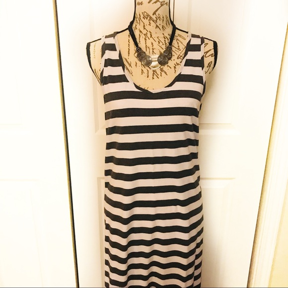 Color Thread Gray & White Striped Racer Back Maxi - Picture 7 of 8